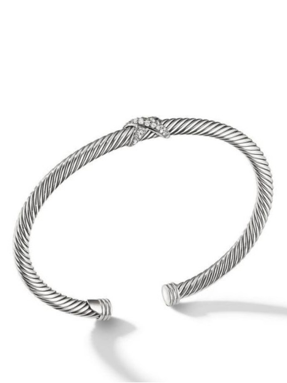 Authentic David Yurman diamond X collection bangle bracelet